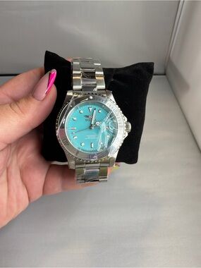Invicta Silver Watch with Tiffany blue dial